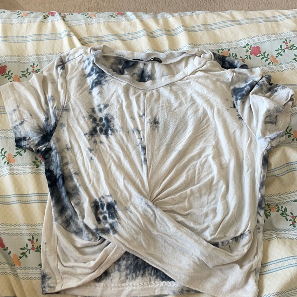 Shein Black and White Tye Dye Crop